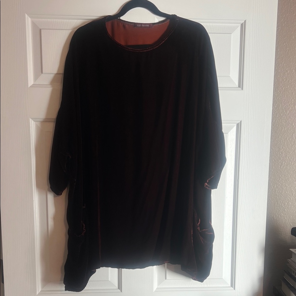 Cut Loose Rich Red Velvet Top
